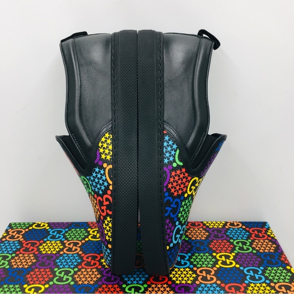 Gucci GG Supreme Slip- On Psychedelic-Black / Multi Color- 610080- H2010- 1101 - Picture 8 of 11